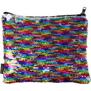 Rainbow Magic Sequin Two-Tone Reversible Flip Zip Up Pouch 9.5"L x 7.5"